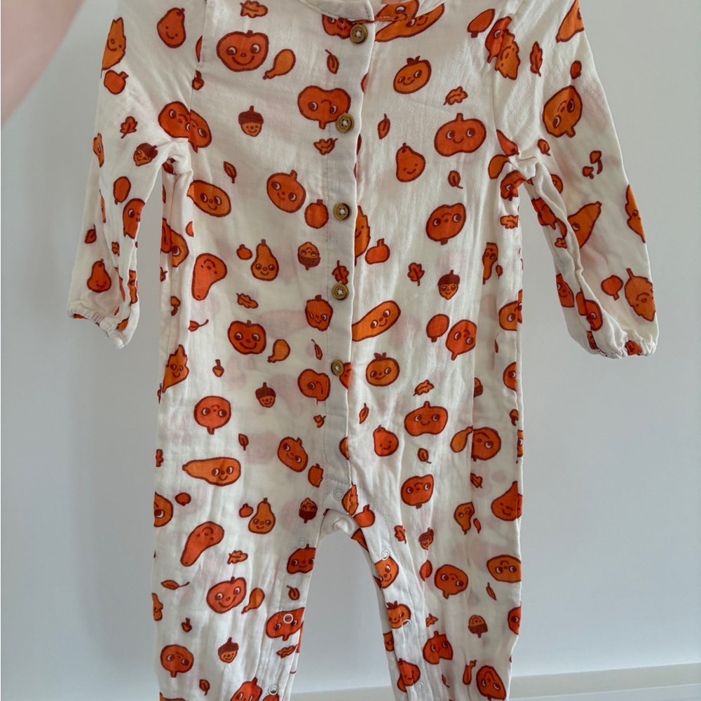 Adorable Pumpkin 12M Cotton Onesie